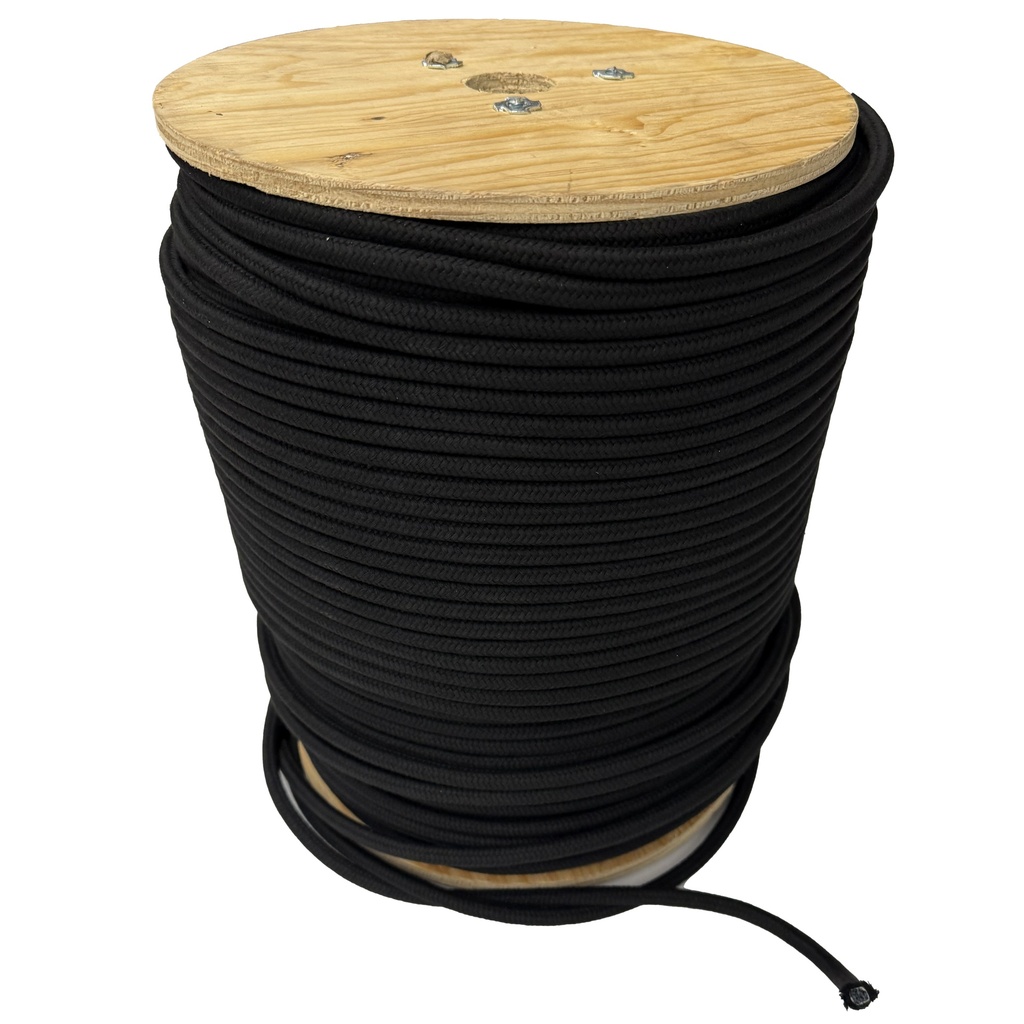 DuraStrength Rigging Rope 1/4” (Black) | S&K Theatrical Draperies